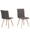 Conjunto de 2 sillas de comedor de poliéster gris pardo/madera clara BROOKLYN_693854