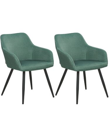 Conjunto de 2 sillas de terciopelo verde CASMALIA
