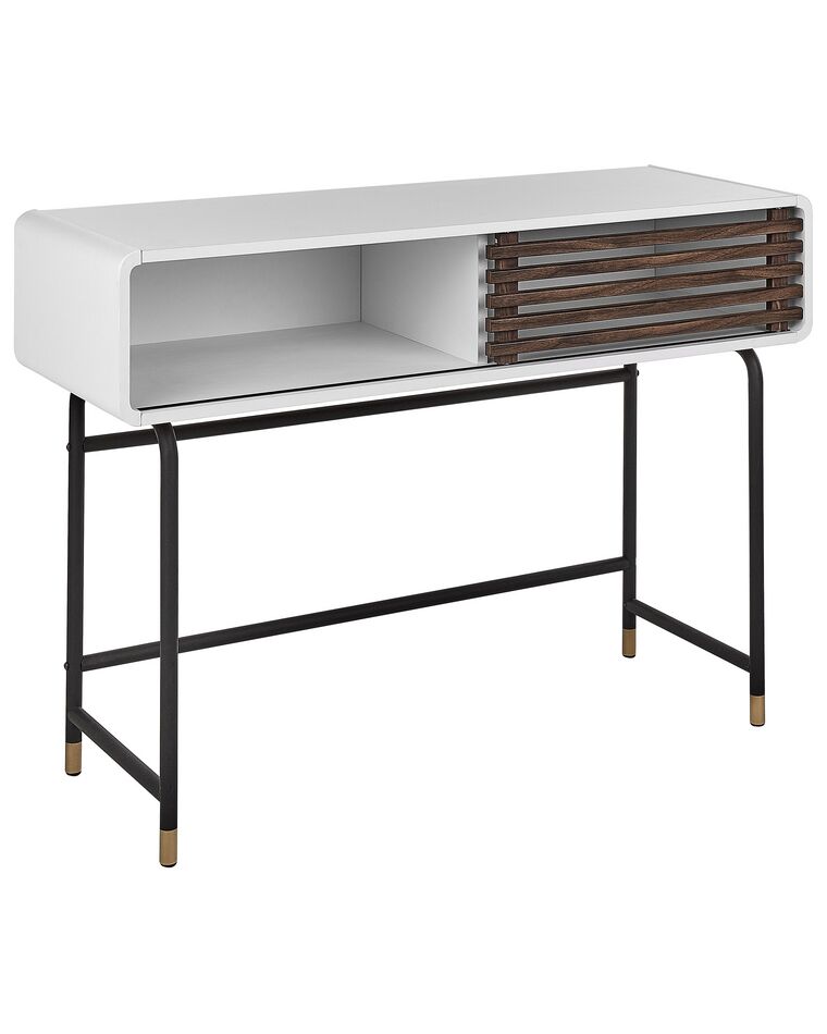 Tavolino consolle bianco e legno scuro 104 x 40 cm RIFLE_832821