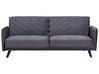 Velvet Fabric Sofa Bed Grey SENJA_707273