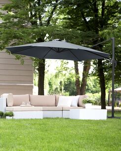 Riippuva aurinkovarjo tummanharmaa ⌀ 300 cm SAVONA Riippuva aurinkovarjo tummanharmaa ⌀ 300 cm SAVONA