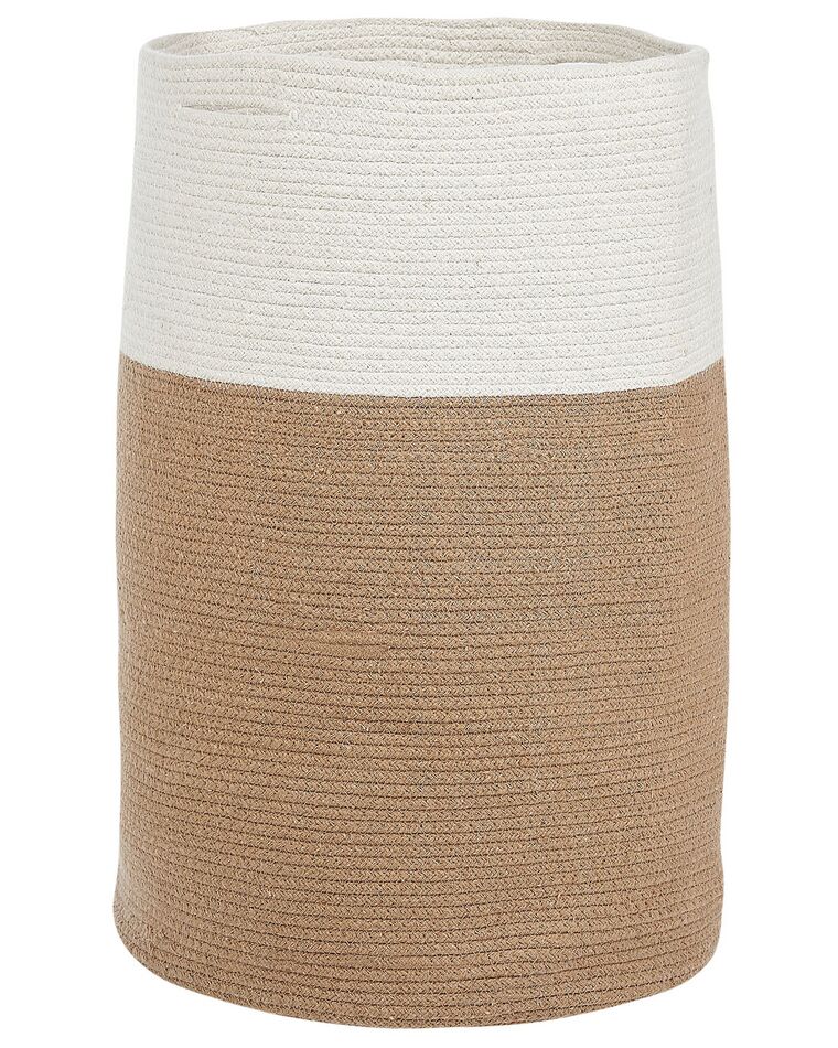 Textilkorb Baumwolle weiss / beige ⌀ 52 cm ARDESEN_840441