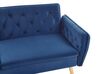 Sofa rozkładana welurowa ciemnoniebieska BARDU_792051
