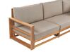 Háromszemélyes tópszínű akácfa kanapé szürke párnákkal TRANI_867528