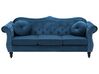 Sofa 3-osobowa welurowa ciemnoniebieska SKIEN_743161