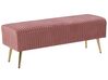 Rózsaszín bársony ülőpad 118 x 42 cm PATERSON_797929