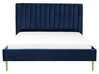 Modrá sametová postel 160 x 200 cm MARVILLE_792242