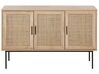 Sideboard heller Holzfarbton 3 Rattan-Türen PASCO_804052