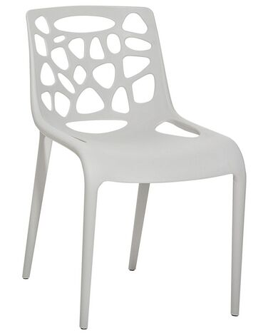 Plastic Garden Dining Chair Light Grey MORGAN