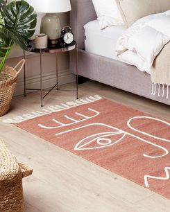 Matto kangas vaalea punainen 80 x 150 cm YAVU Matto kangas vaalea punainen 80 x 150 cm YAVU