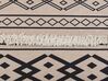 Dekokissen geometrisches Muster mit Fransen beige / schwarz 45 x 45 cm 2er Set PULMONARIA_816308