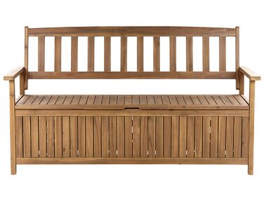 Zahradní lavička z akátového dřeva s úložným prostorem 160 cm SOVANA