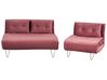 Conjunto de sofás-cama com 3 lugares em veludo rosa VESTFOLD_851631