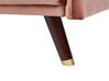 Schlafsofa 3-Sitzer Samtstoff rosa mit Holzfüssen SENJA_787346