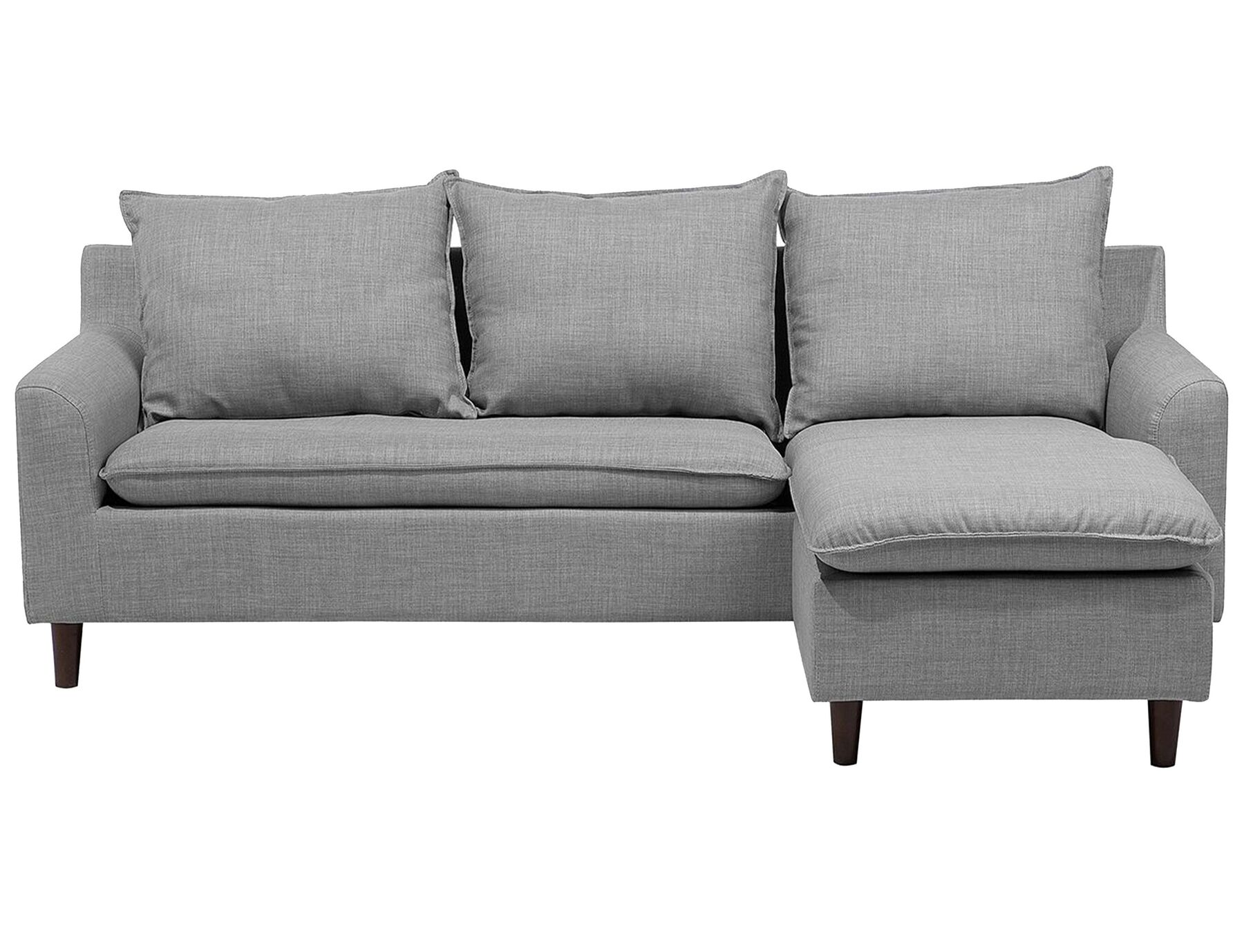 Modern Fabric Corner Sectional Sofa Light Grey Polyester Solid Wood Legs Elvenes