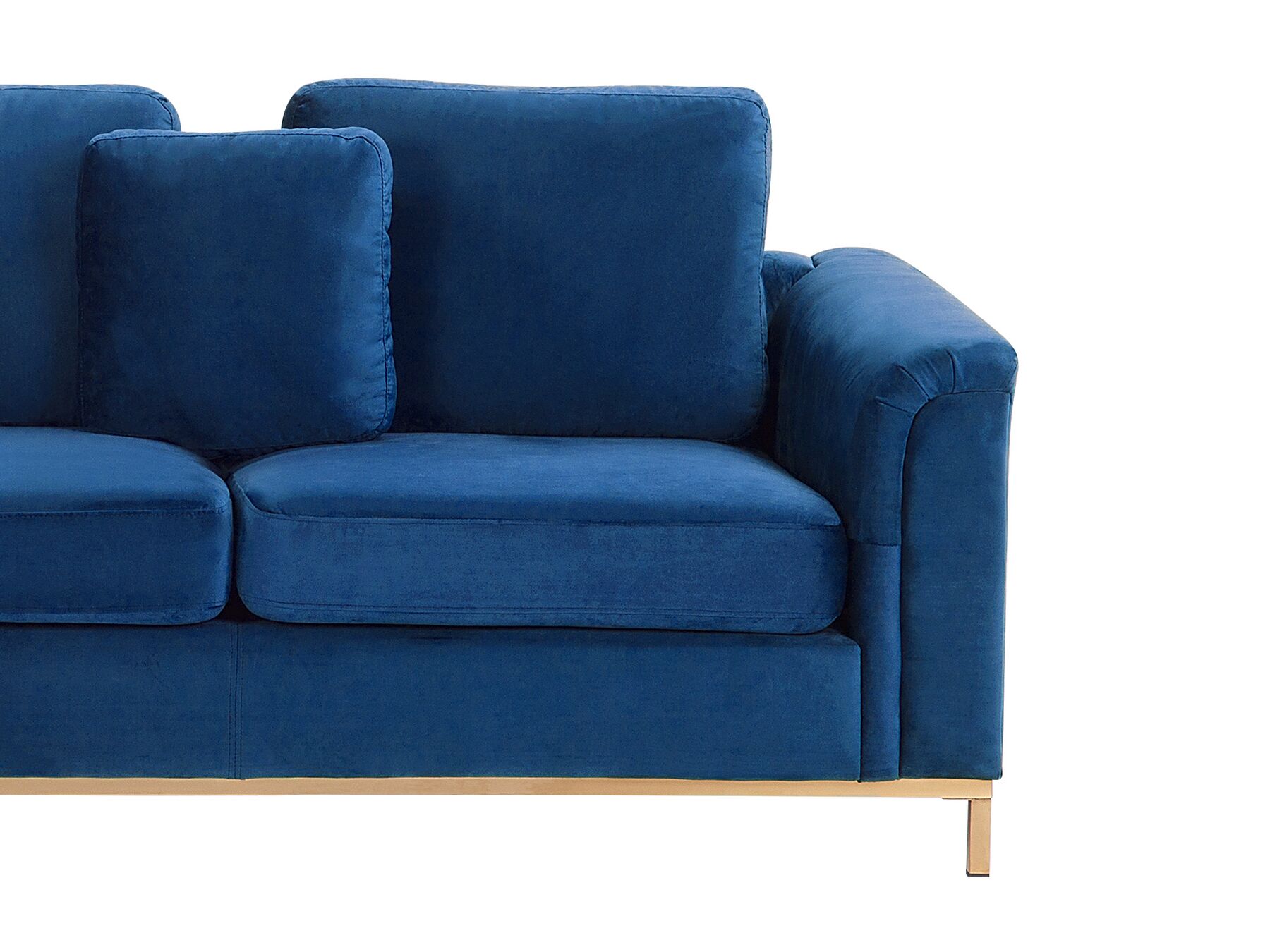 Right Hand Velvet Corner Sofa Navy Blue OSLO Beliani.it