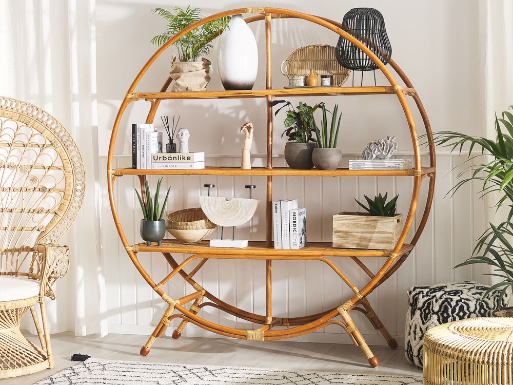 Regal Rattan natürlich 3 Fächer TUVALU | Beliani.de