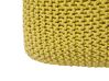 Cotton Knitted Pouffe 50 x 50 Yellow CONRAD_813971