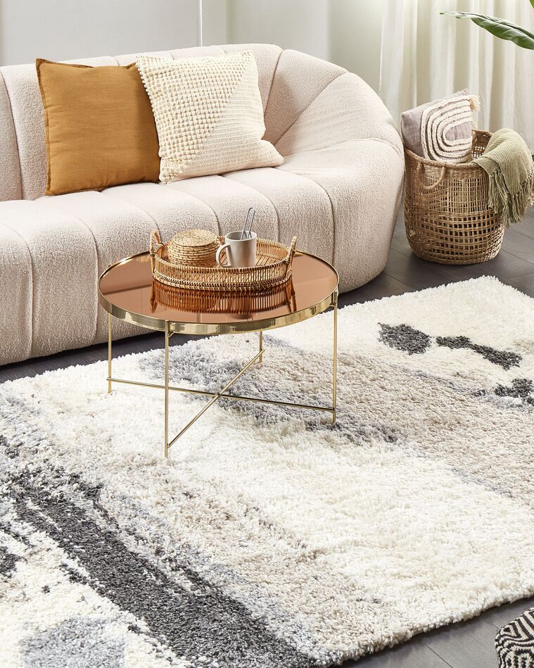 Shaggy Area Rug 200 x 300 cm White and Grey GORIS Beliani.co.uk