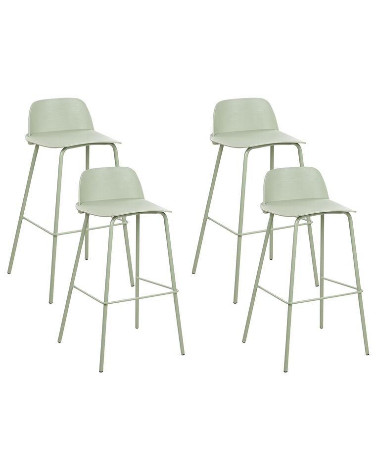 Zestaw 4 krzeseł barowych zielony MORA_876358