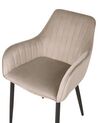 Set of 2 Velvet Dining Chairs Taupe WELLSTON_901838