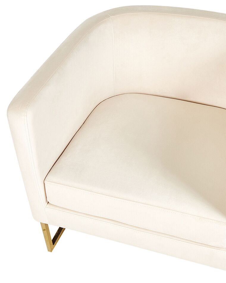 Velvet Armchair Beige SIRKKA Beliani.co.uk