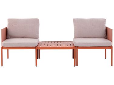 Lounge Set Aluminium orange 2-Sitzer modular Auflagen orange-weiss TERRACINA
