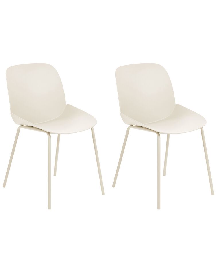 Set of 2 Dining Chairs Beige MILACA_868195