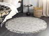 Kulatý vlněný koberec ø 140 cm šedý/krémově bílý BULDAN_856535