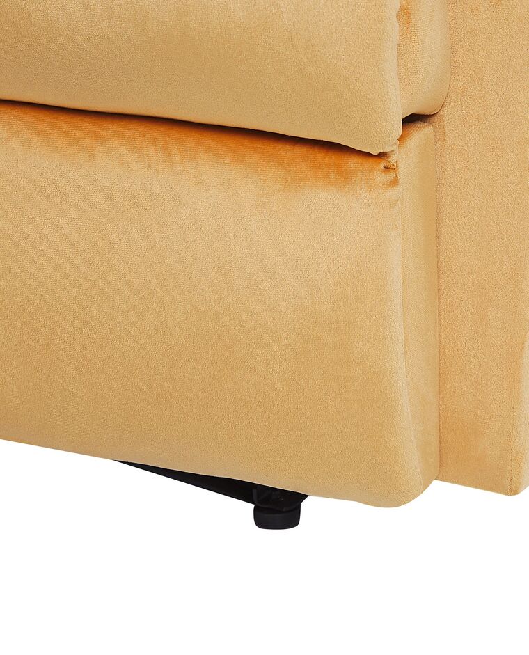 Velvet Recliner Chair Yellow ESLOV Beliani.co.uk
