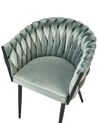 Conjunto de 2 sillas de comedor de terciopelo verde claro MILAN_914347