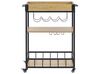 3 Tier Kitchen Trolley Light Wood with Black HULLET_832829