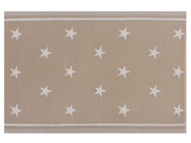 Outdoor Teppich beige 120 x 180 cm Sternenmuster Kurzflor LATUR
