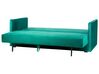 Sofá-cama de 3 lugares com arrumação em veludo verde esmeralda EKSJO_848888