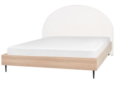 Bett cremeweiß / heller Holzfarbton 180 x 200 cm MILLAY  