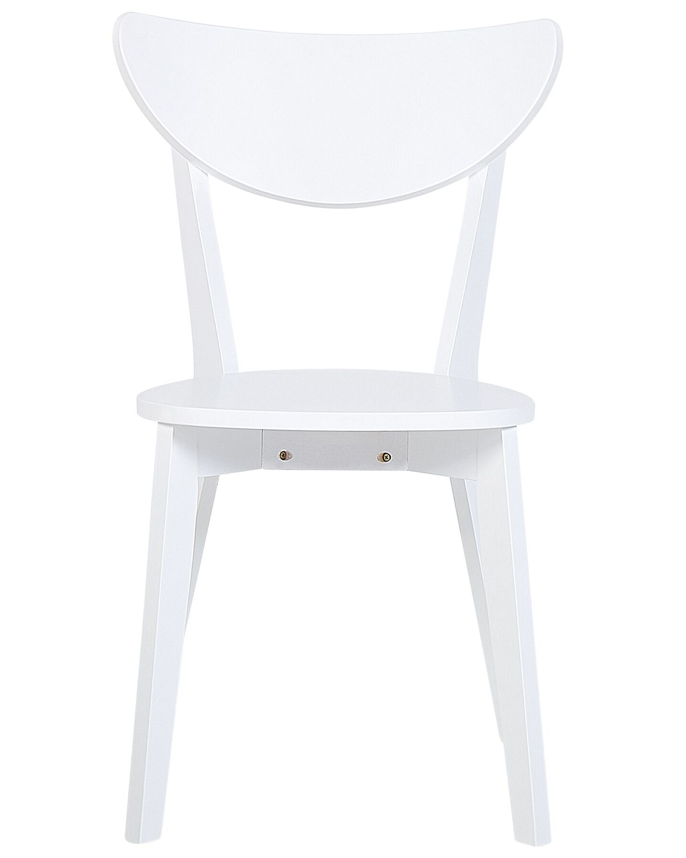 Set of 2 Wooden Dining Chairs White ROXBY Beliani.co.uk