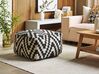 Wool Pouffe Black and White KNIDOS_826645
