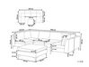 6-sits U-formad modulsoffa i sammet med schäslong rosa EVJA_858789