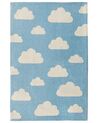 Kinderteppich Baumwolle blau 60 x 90 cm Wolkenmotiv GWALIJAR_790770