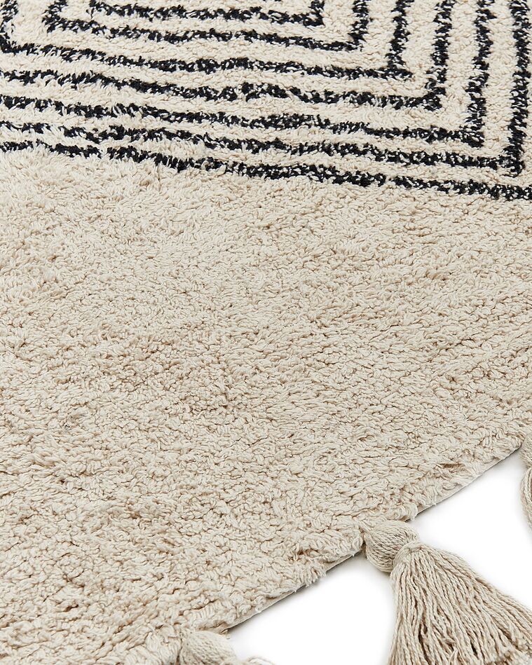 Cotton Area Rug 80 x 150 cm Beige BULCUK Beliani.co.uk