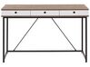 Schreibtisch heller Holzfarbton / weiß 120 x 60 cm 3 Schubladen HINTON_772788
