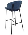 Conjunto de 2 sillas de bar de tela azul marino KIANA_908143