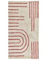 Tapis en coton 80 x 150 cm beige et rouge TIRUPATI_816814