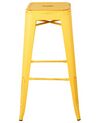 Set of 2 Steel Stools 76 cm Yellow with Gold CABRILLO_705325