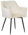 Set of 2 Velvet Dining Chairs Cream Beige JASMIN_868898
