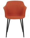 Set of 2 Fabric Dining Chairs Orange ELIM_883809