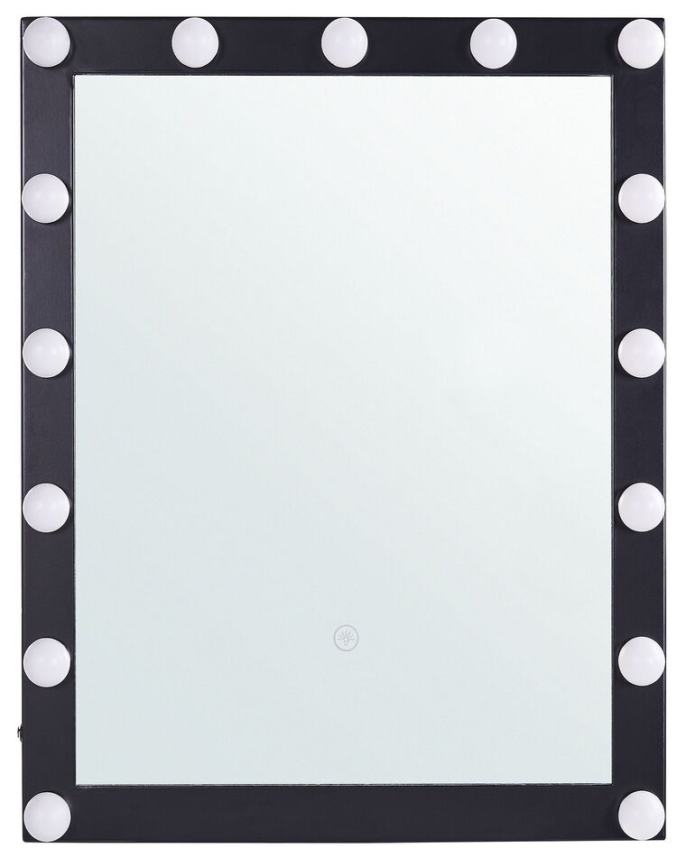 Specchio camerino da parete a LED 50 x 60 cm nero ODENAS_814048