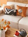 Left Hand Fabric Corner Sofa Bed Beige ROMEDAL_828962
