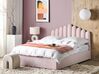 Polsterbett Samtstoff pastellrosa mit Bettkasten hochklappbar 180 x 200 cm VINCENNES_837345