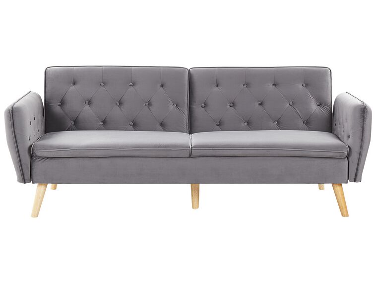 Velvet Sofa Bed Grey BARDU_792054